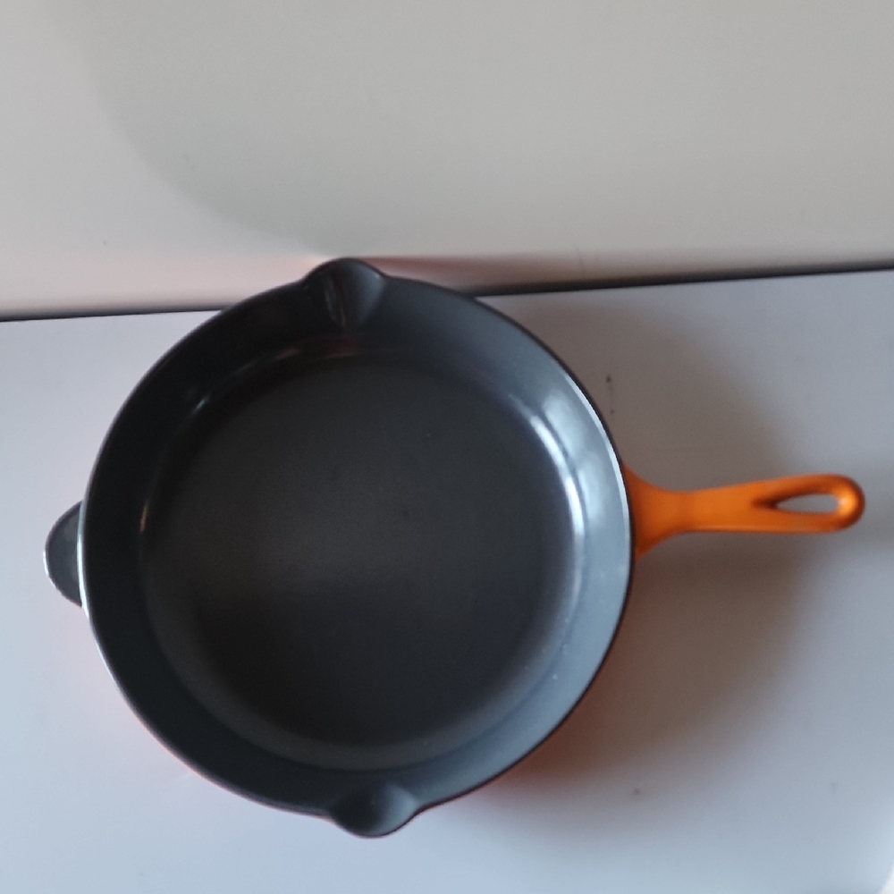Orange Cast Iron Skillet. Made In France. # 26